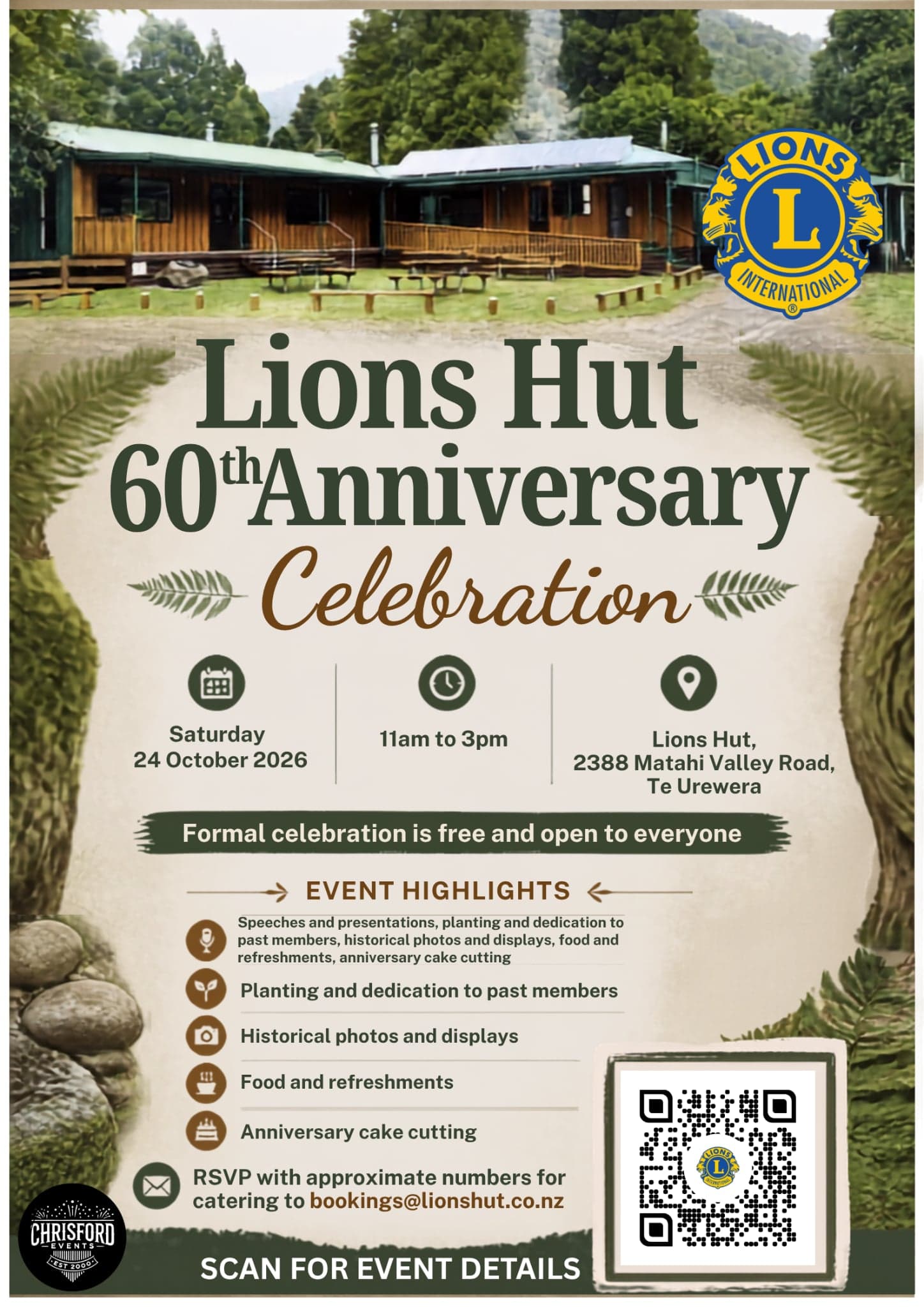 Lions Hut 60th Anniversary artwork